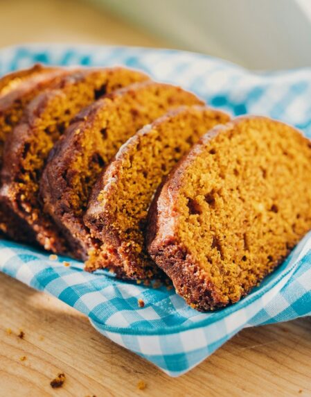 a close up of slices of cake on a plate